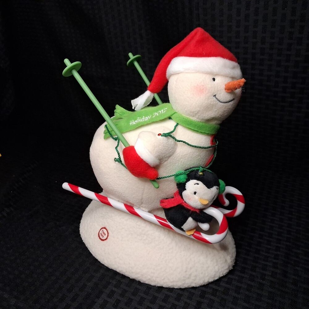 Hallmark Jingle Pals Swooshin Duo Singing Musical Skiing Snowman 2012 See Video!